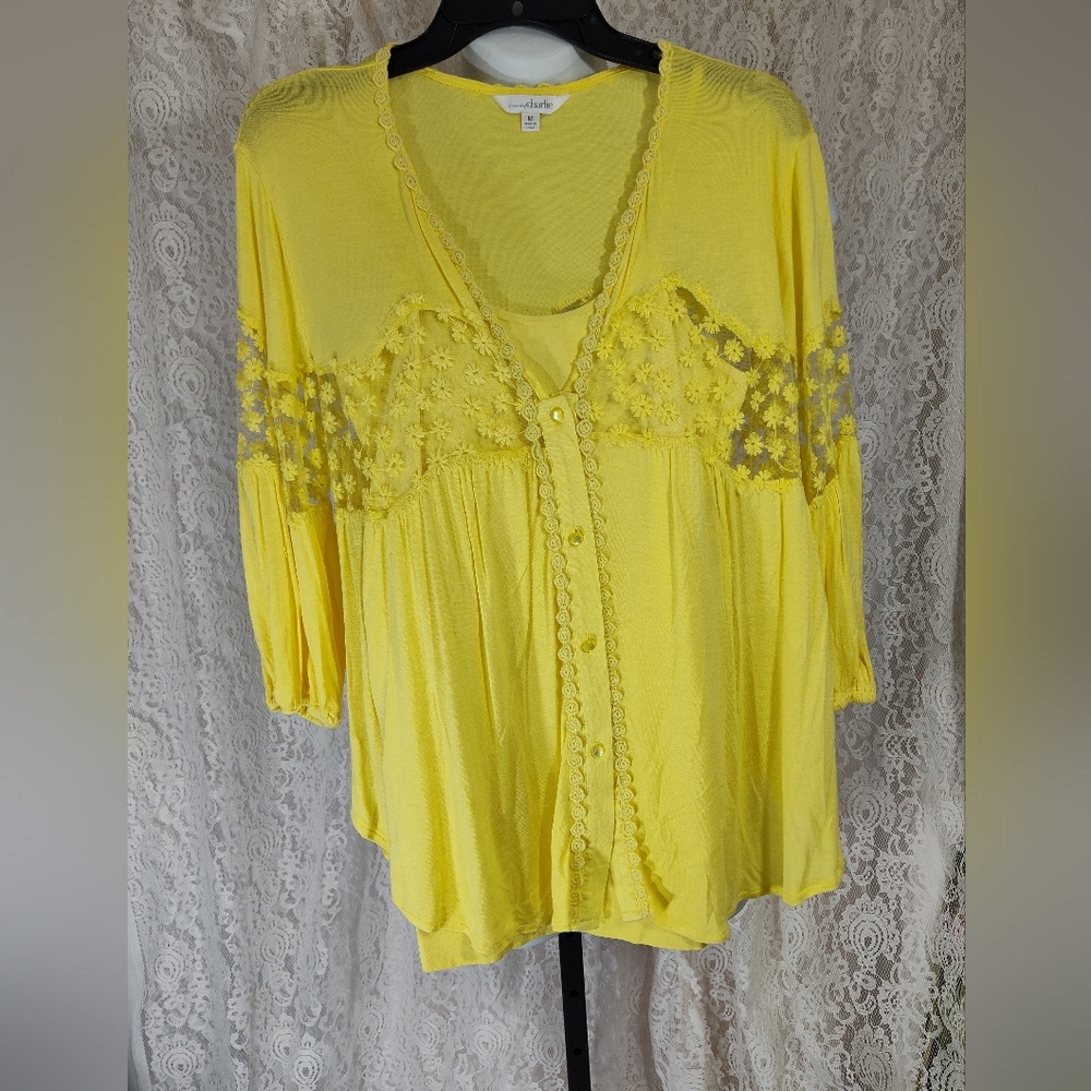 Charming Charlie Yellow Top Camisole Set NWOT